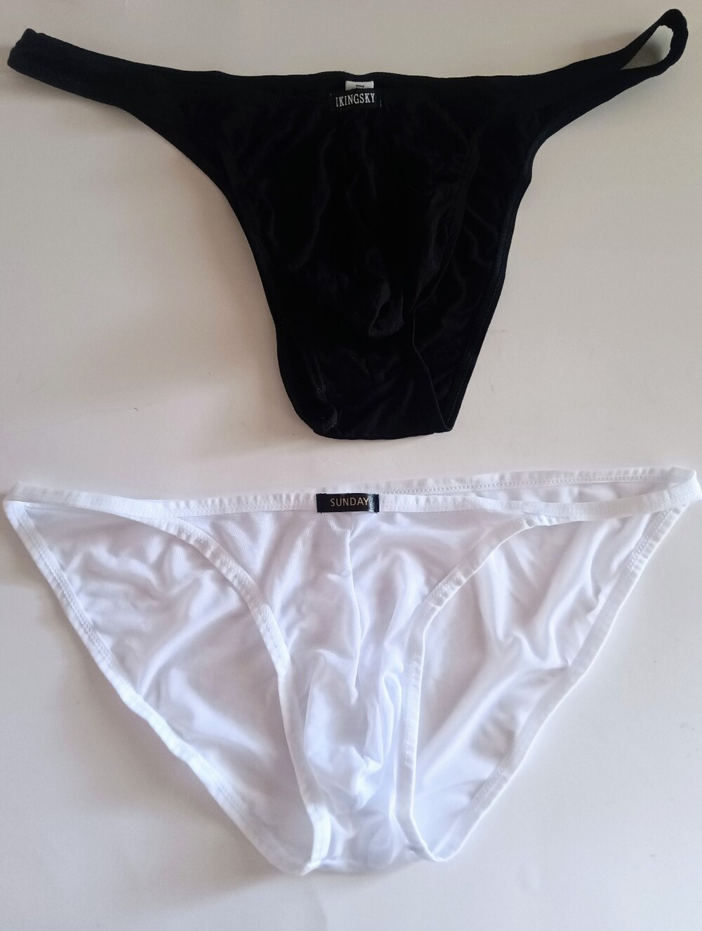 SUNDAY & IKINGSKY Mens Black and White Bikini Briefs - 2 Pack Size XL NWOT